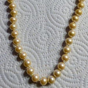 Gorgeous Vintage Double Knotted Faux Pearl Necklace Choker Les Bernard